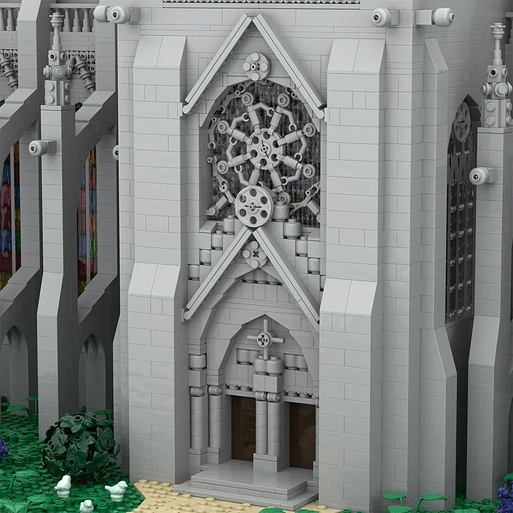 Gobricks MOC Kathedrale des Heiligen Remigius Bausteine Berühmte mittelalterliche Gothic Architektur Stil Modell Ziegel Spielzeug Geschenk
