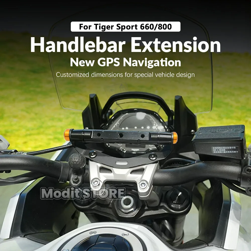 For Triumph Tiger Sport 660 800 2022-2026 Motorcycle GPS Phone Stand Handlebar Extension Bracket Navigation Crossbar