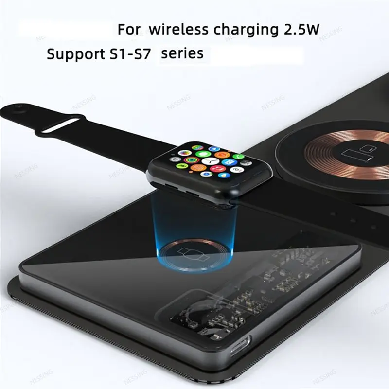 AB25 3 in 1 Foldable Fast Wireless Charger, Magnetic Wireless Charger, Wireless Charging Pad for IPhone 14, Samsung Galaxy