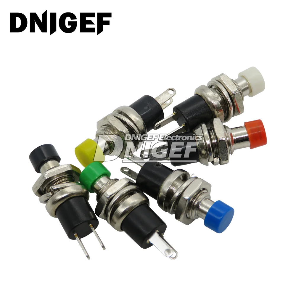 5Pcs PBS-110 7MM Momentary Push Button Switch Press The Reset Switch Momentary ON OFF Push Button Micro Switch Normally Open NO