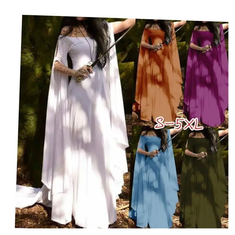 plus Size loween Par Dr Street Sle High Waist Long Sve round Ne Gown for Women Ciwalk Autumn Season