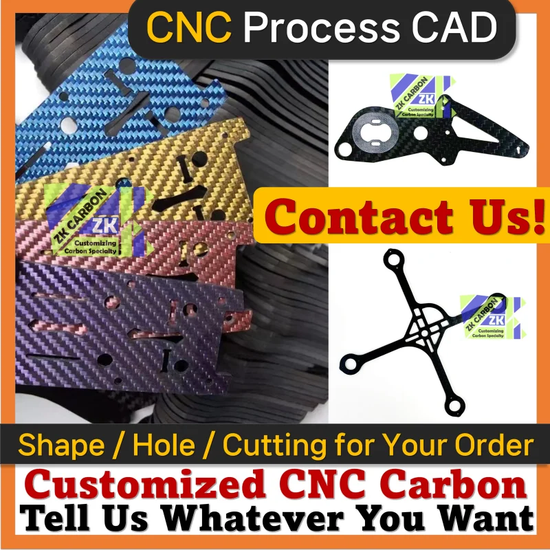 Customized CNC Cutting Process Silkscreen Carbon Fiber Plate CFK Plate Carbon Fiber Tube Colors Pattern Size Length Factory