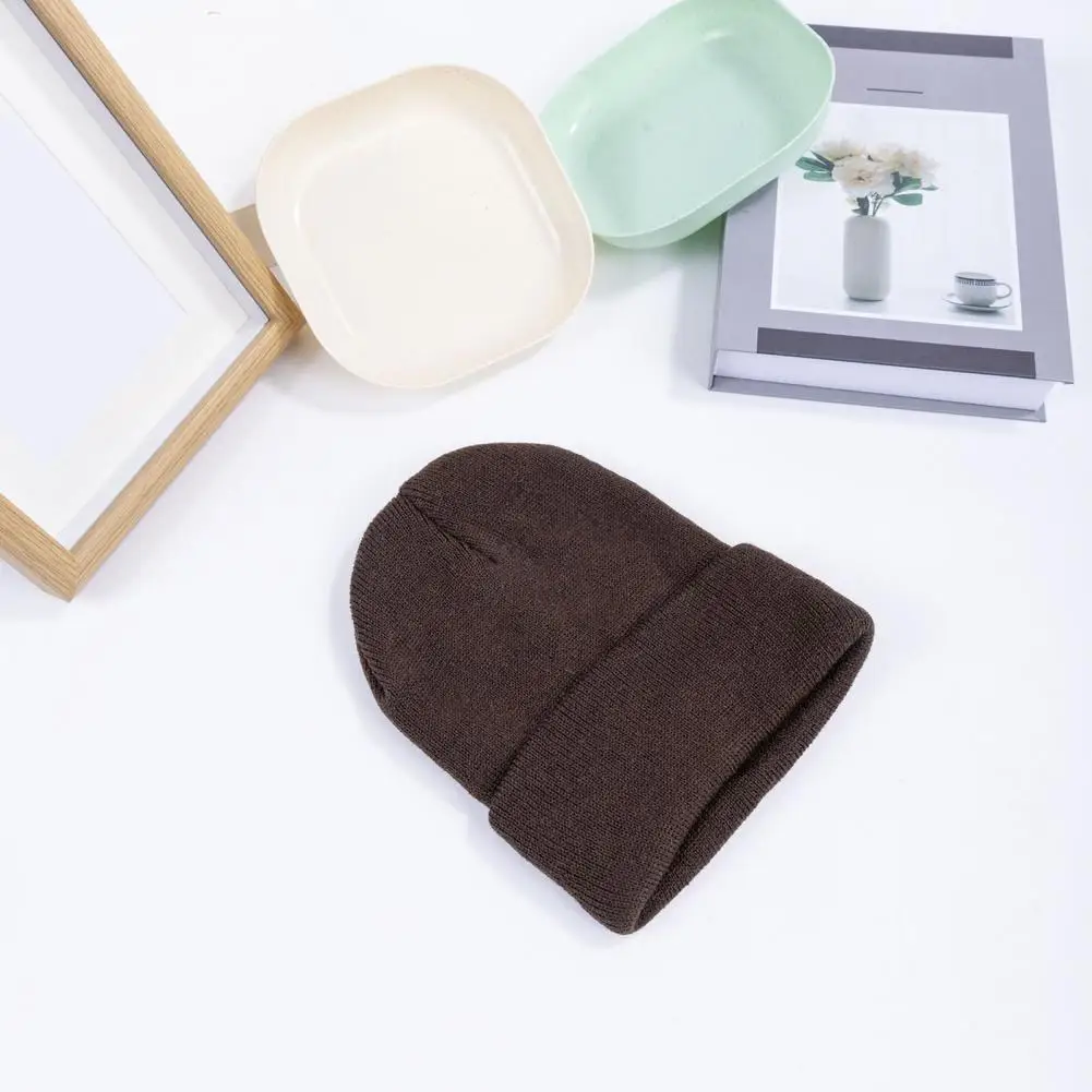 

Winter Headgear Stretchable Winter Hat Winter Brimless Knitting Hat for Men Women Soft Stretchy Outdoor Wear Solid for Warmth