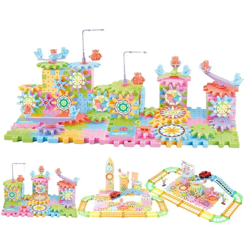 Building Blocks Gear Cogs Toy Electric Brick Building Gears Toy Set Spinninggears ad incastro riutilizzabili che costruiscono un giocattolo educativo