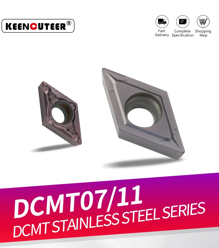 Edelstahl Klinge DCMT DCMT07 DCMT11 YZ15TF YZ5018 YZ735 Hartmetall Einsatz für SDJCR/L Externe Drehen Werkzeug Cutter CNC Drehmaschine – Detail 2