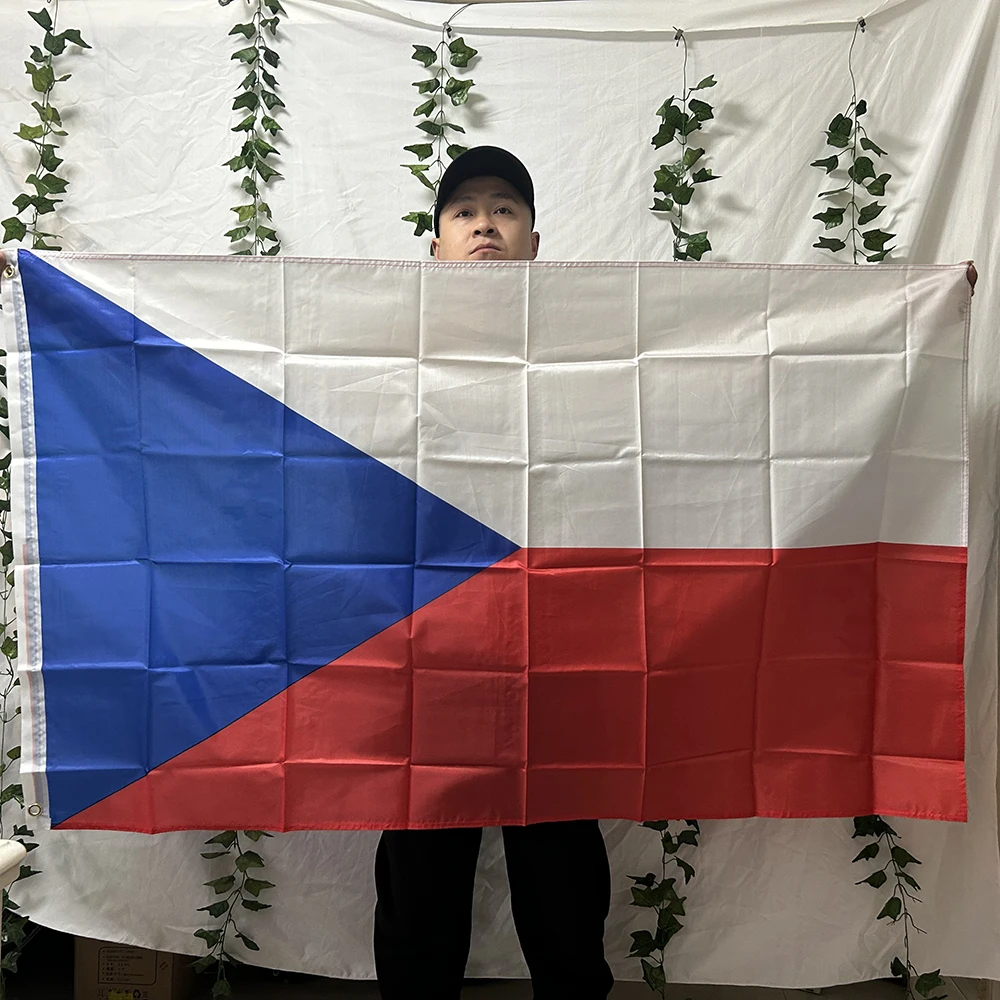 （TIKI FLAG）90x150cm CZ CZE CZECH republic National Flag polyester hanging banner for decoration