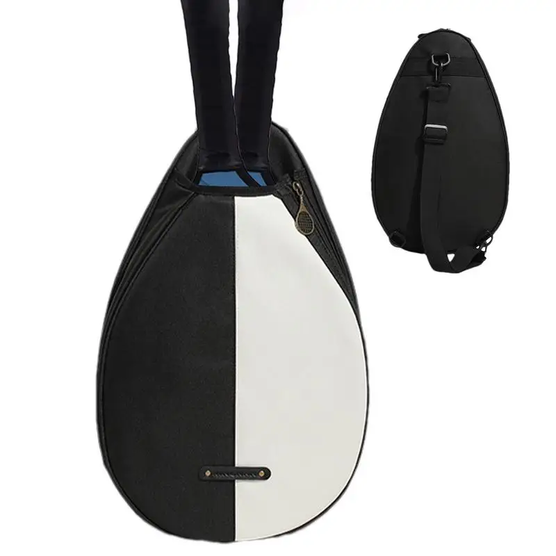 Tennis Racquet Bag Waterproof Racquetball Bag Pickle Ball Sling Bag Tennis Backpack Smooth Zipper for Pickle Ball Tennis