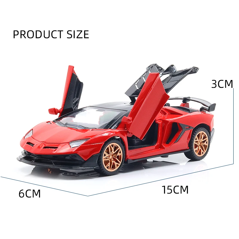 1: 32 simulation alloy car model, sports car, metal toy car, decorative parts, return force car