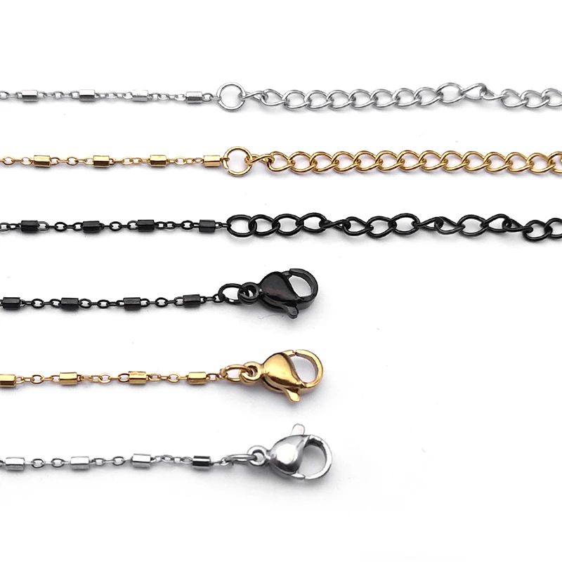 Edelstahl Kreative Kleine O Kette Halskette für Männer Frauen Gold Silber Schwarz Farbe Zylindrische Form Link Schmuck Zubehör – Detail 8