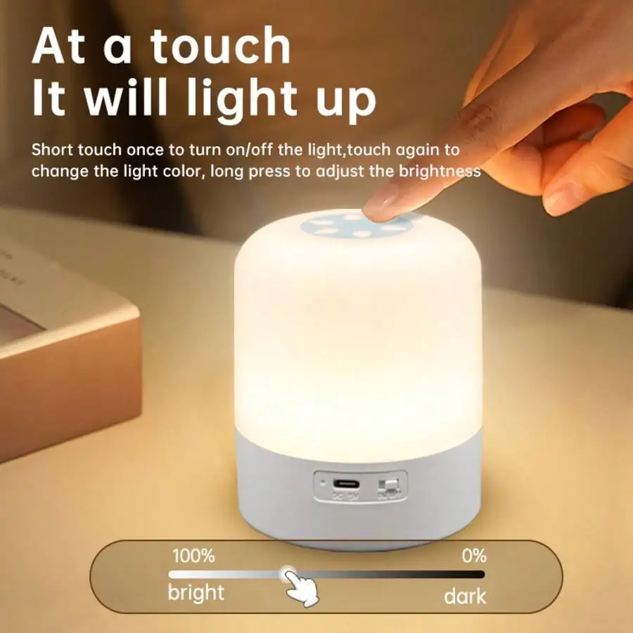 QUIGO Cozy Mini LED Night Light: Soft Glow Lamp for Bedroom Desk Decor & Ambiance