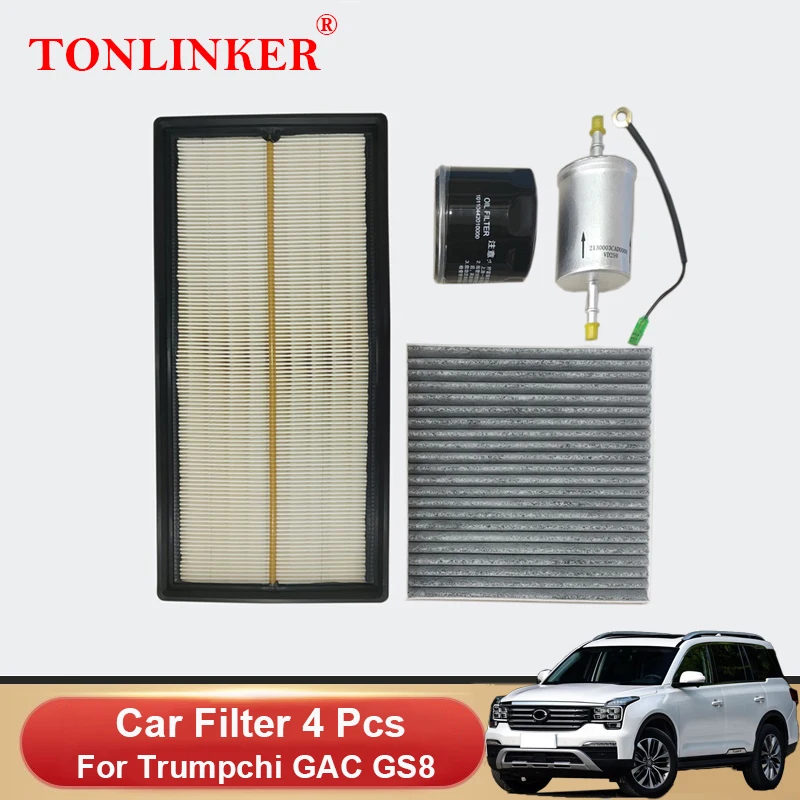 

TONLINKER Car Cabin Air Filter Oil Filter Fuel Filter For Trumpchi GAC GS8 2017 2018 2019 2020 2021 2022 2.0AT 4B20M1 Model Set