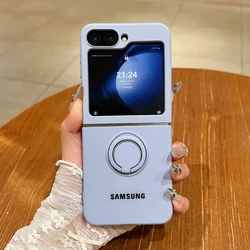 Luxury Official Candy Color Liquid Silicone Ring Holder Phone Case Samsung Galaxy Z Flip 7 6 5 4 3 Shockproof Protective Cover