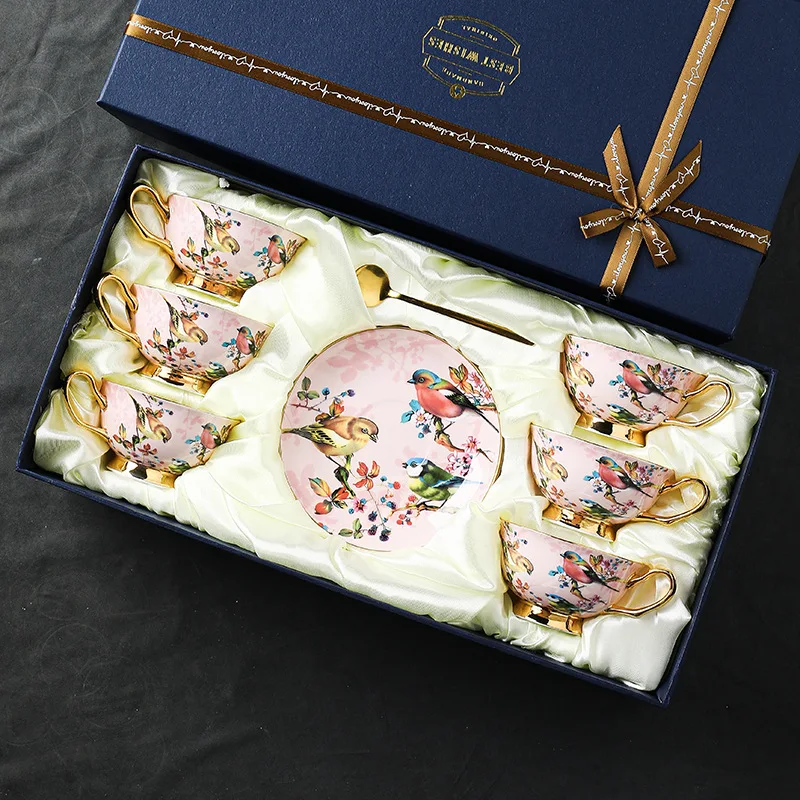 European coffee cup set, bone china cup saucer, household ceramics, British light luxury afternoon tea, high value teacup