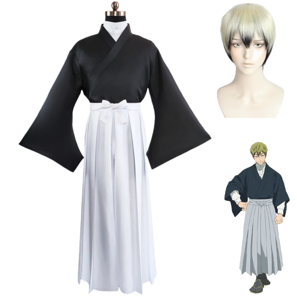 

Аниме Дзюдзюцу Кайсен Зенин Наоя Косплей Костюм Кимоно в японском стиле Юбка Пальто Парик Мужчина Женщина Традиционный праздничный костюм