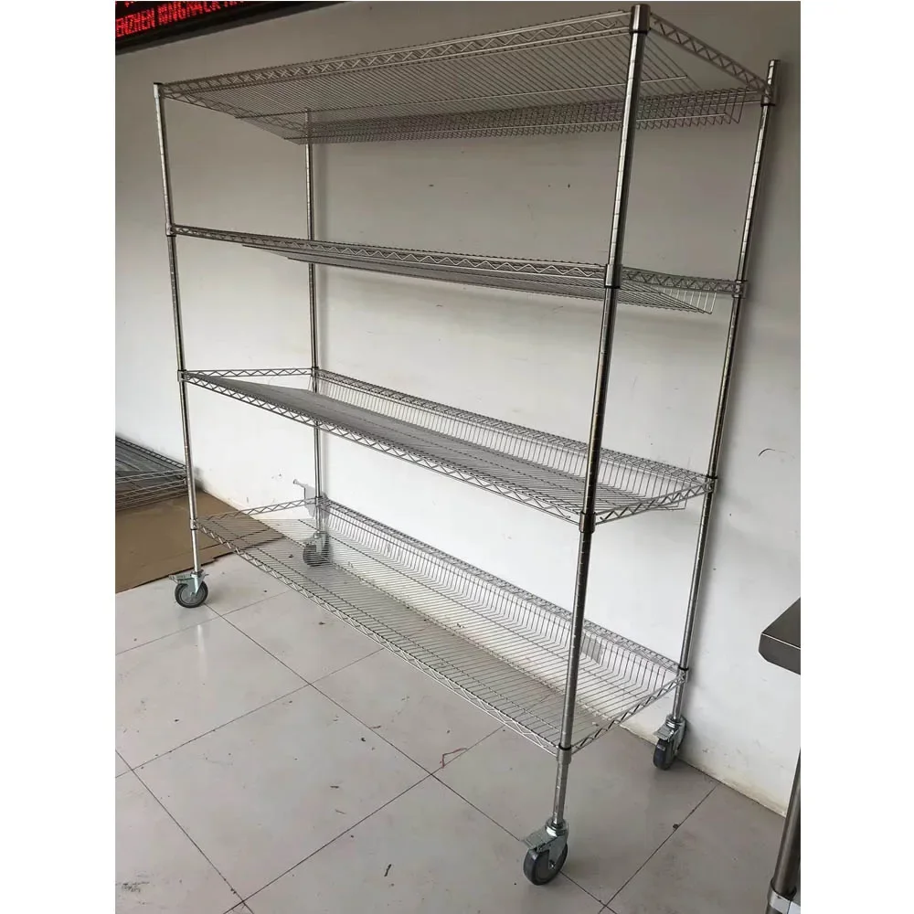 Inclined wire rack starter shelf 4-layer fixed wire rack unit organization shelf