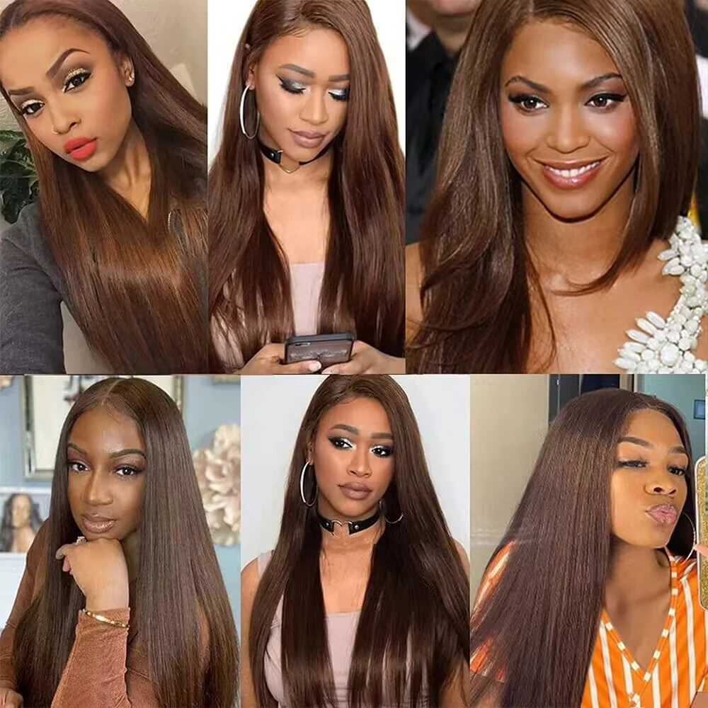 Brown Bundles Human Hair Light Brown Straight Bundles #4 Bundles Brazilian Straight Human Hair Unprocessed Brazilian Human Hair