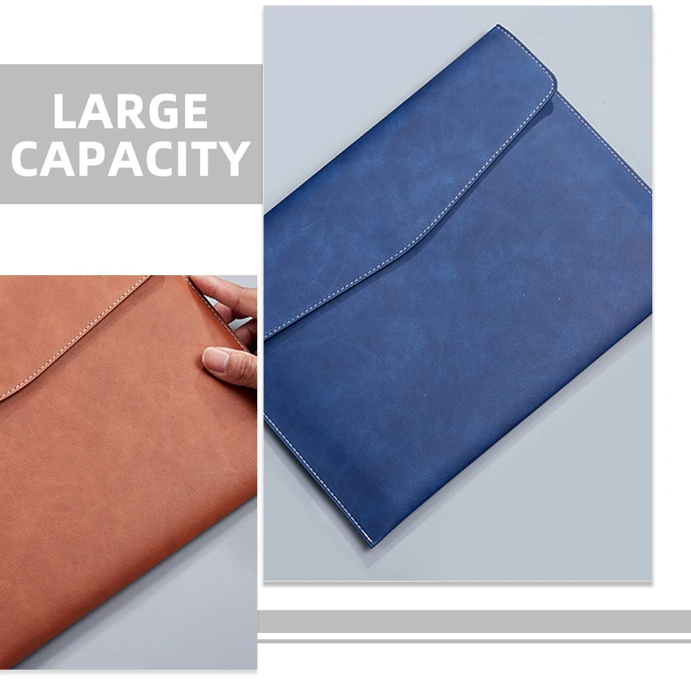 

3Pcs Large Capacity Imitation Leather File Bags Waterproof Document Holders Portable Organizers for Office