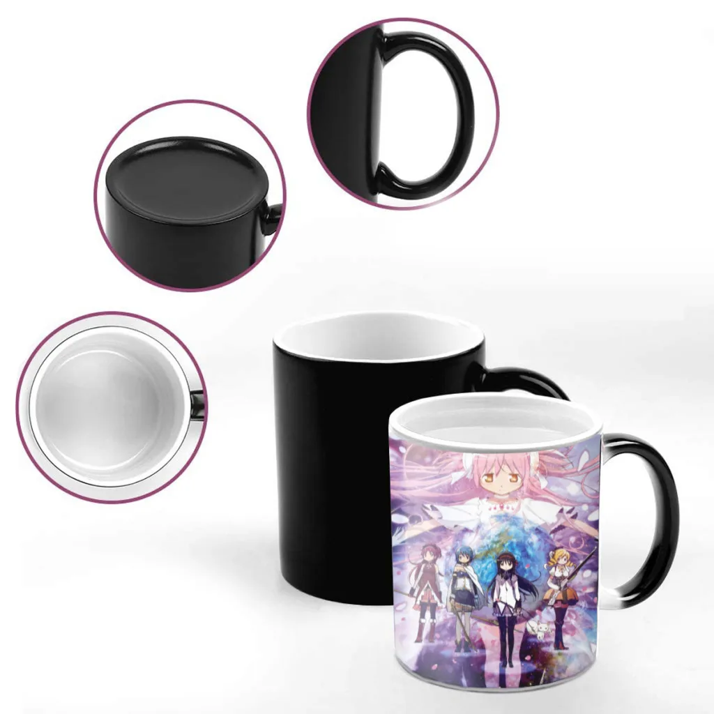 Puella Magi Madoka Magica Ceramics Coffee Mugs Thermal Color-changing Gifts Drinkware Coffeeware 11OZ Ceramic