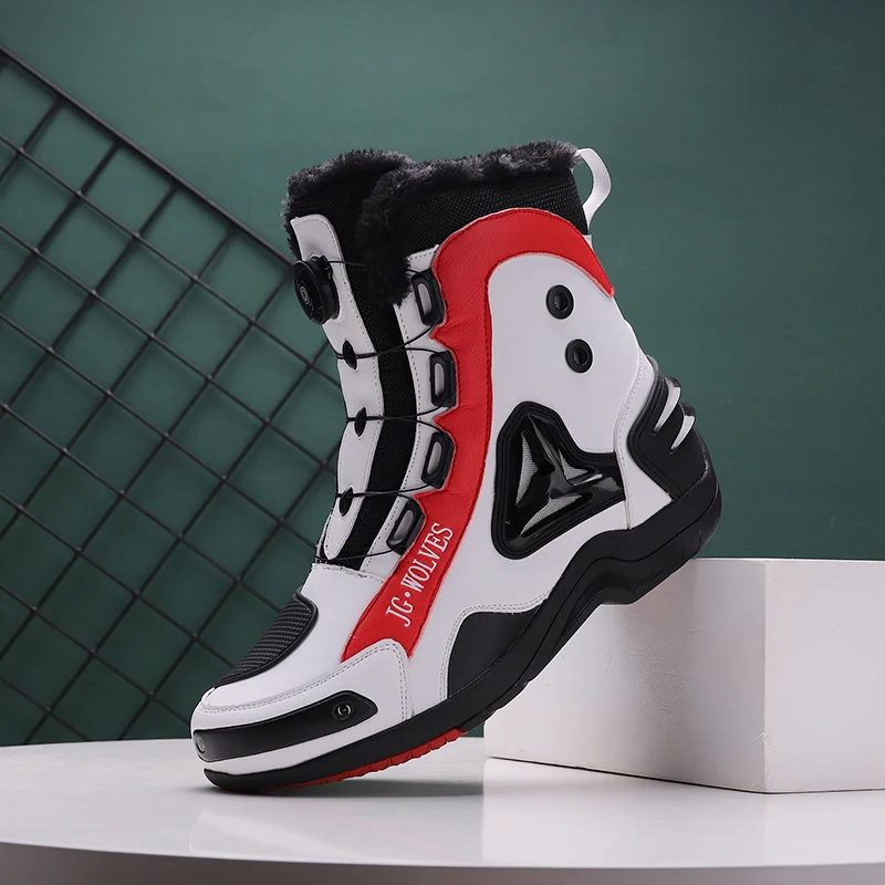 

New professional protective riding boots men's motorcycles winter plush warm comfortable wear-resistant motorcycle riding shoes