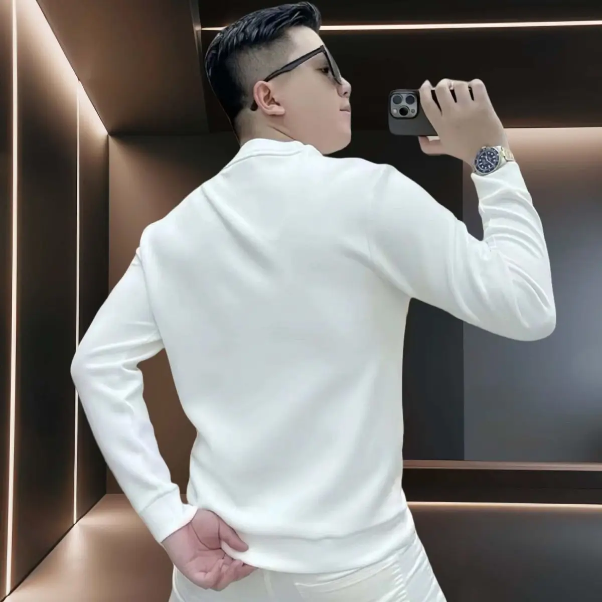 Autumn and Winter New Sweatshirt Men's Casual Simple Printed Round Neck Long-sleeved Top Trendy Hoodies Fashion T-shirts Y2k Tee