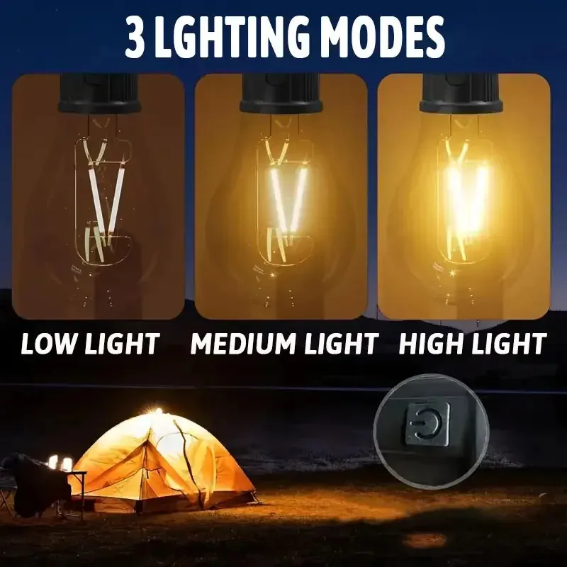 Solar USB Charging Decorative Light, Portable Camping Hanging Light For Outdoor Emergency Lighting, Hands-Free