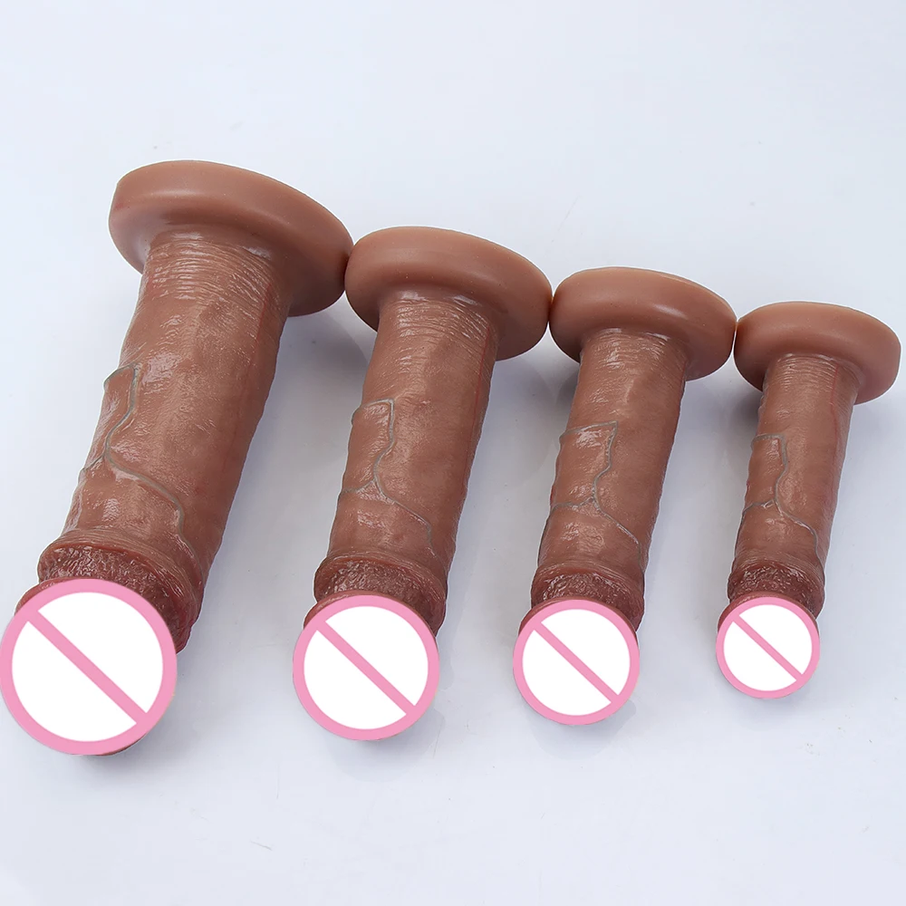 Skin Realistic Dildo Soft Silicone Big Penis Adult Strapon Cock Suction Cup Anal Plug Lesbian Sex Toys For Women 18 Masturbation