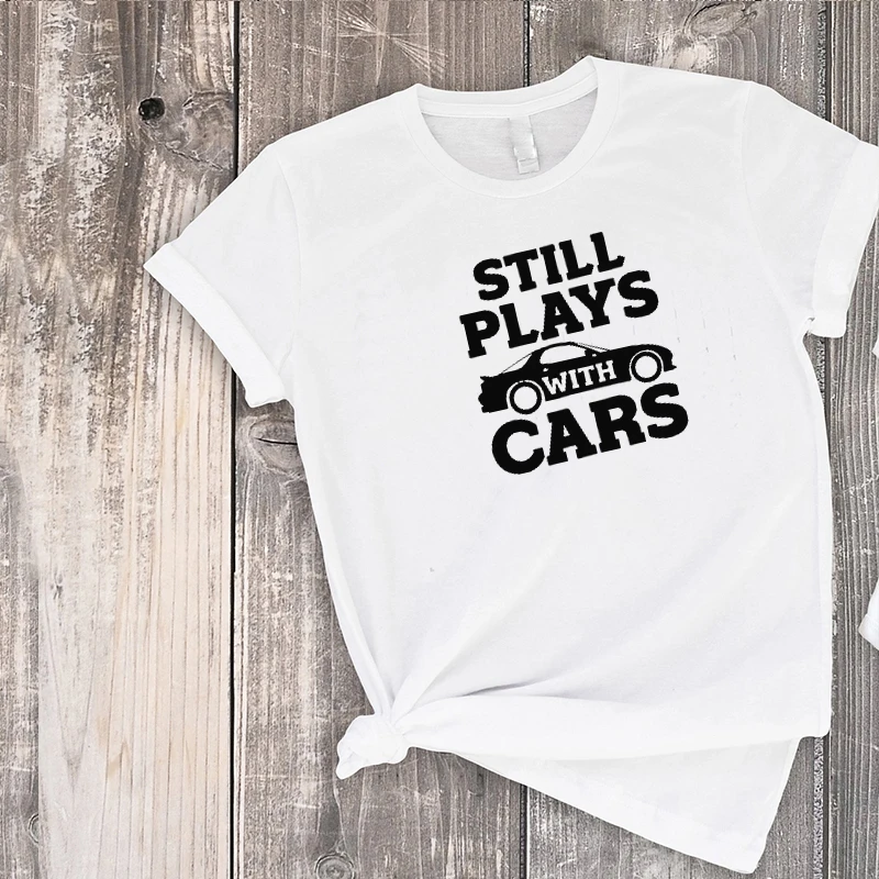 Plays with Cars Daddy and Me Matching Shirts Print Still Plays with Cars Tshirt Father Dad Baby Set Summer Clothing M