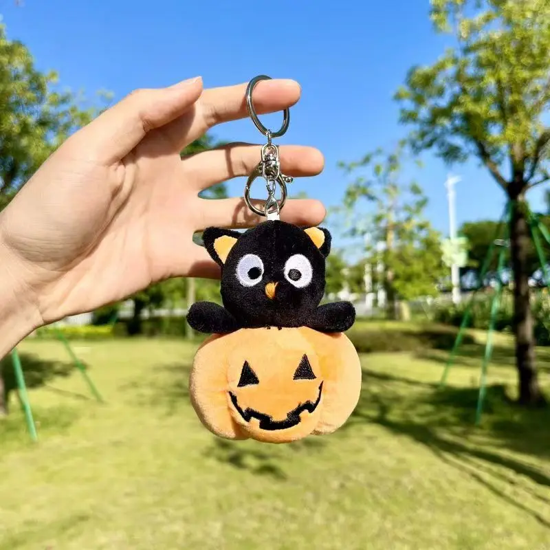 Breloque de sac d'halloween 15cm, jouets en peluche d'halloween, Adorable pendentif de personnage de citrouille fantôme en peluche pour femmes et hommes, sac à main