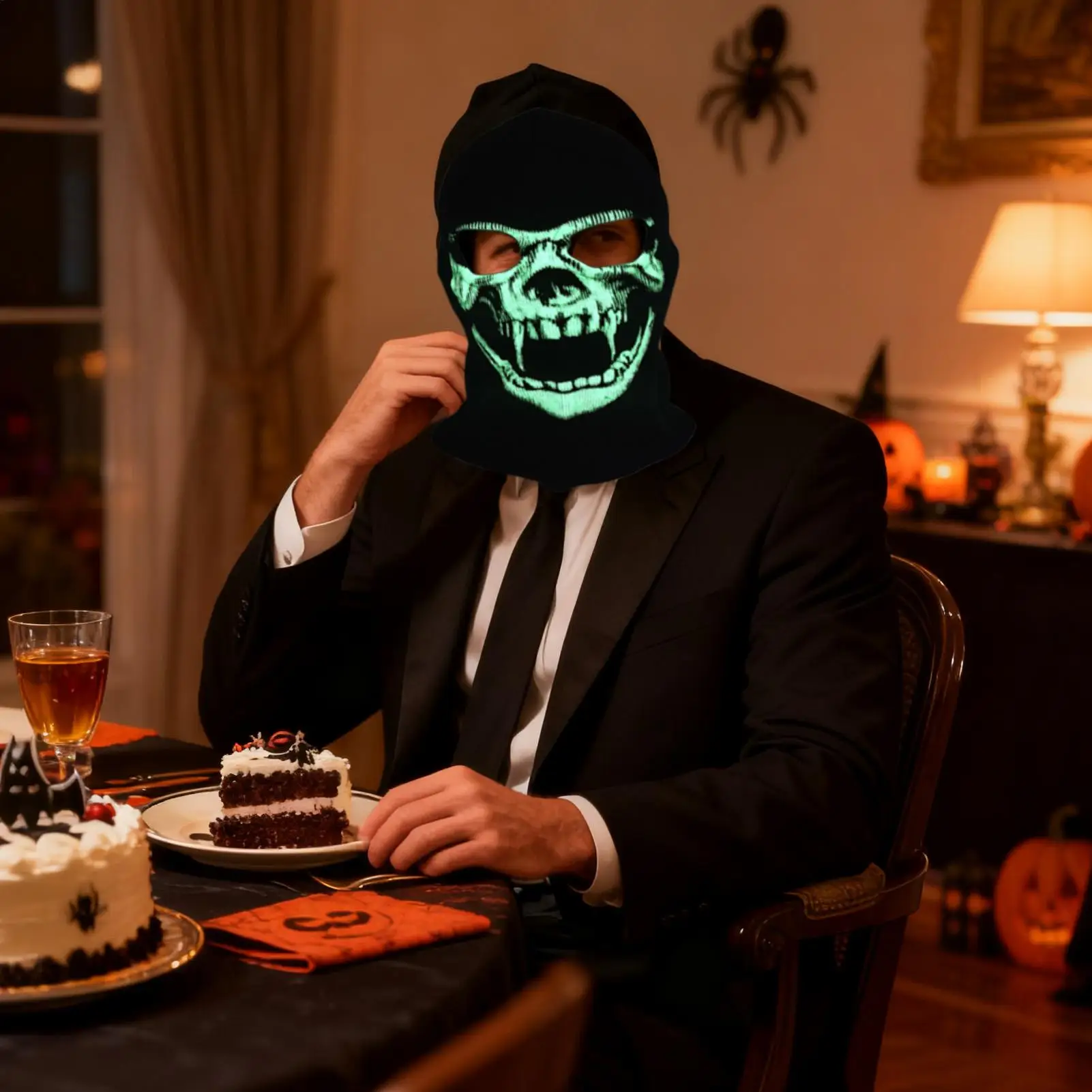 

Ski Face Cover Halloween Windproof Skull Hood Dust Sun Protection Full Head Cover For Runners Cyclists Women Cosplay Motorcycle