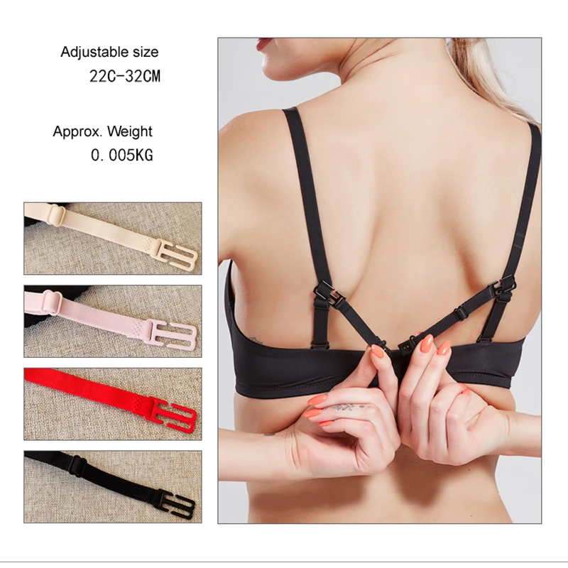 Bra Straps Anti-slip Adjustable Connnector Holder Belt Underwear Shoulder Belt Buckle Fastener Accessories 1.0cm