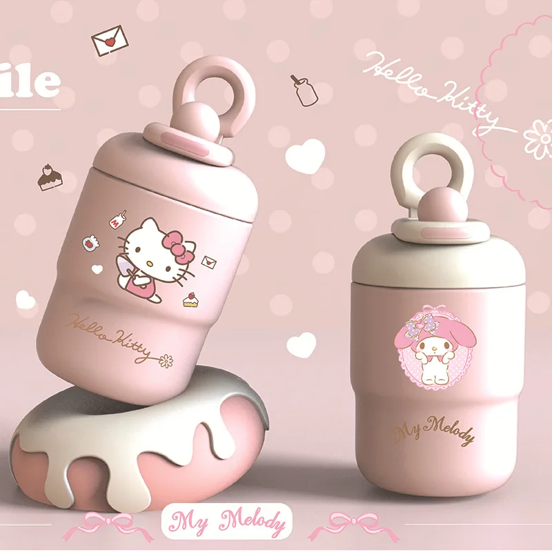 420 ml Sanrio Stal nierdzewna 316 Kubek próżniowy Kawaii Hello Kitty Cinnamoroll Chibi Maruko Dziecięca kolba próżniowa Butelka na wodę Kubek