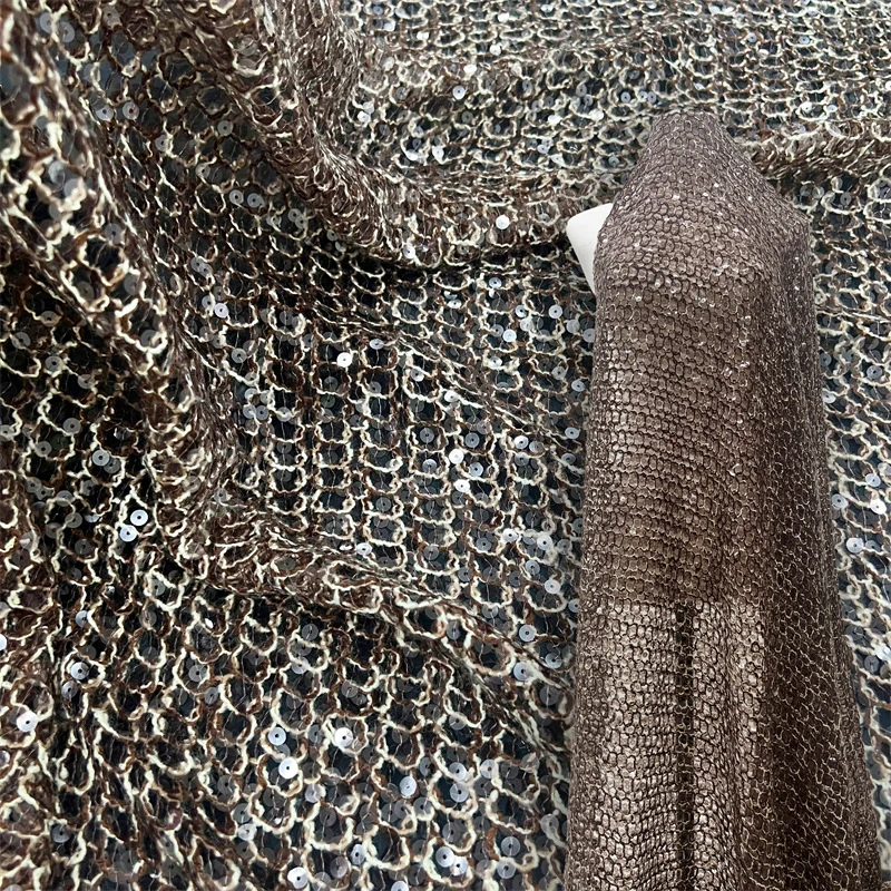 

5mm Sequin Lace Embroidery Fabric Women's Performance Costume Sweatshirt Hoodie Clothing DIY Sewing Sequin Embroidery Fabric