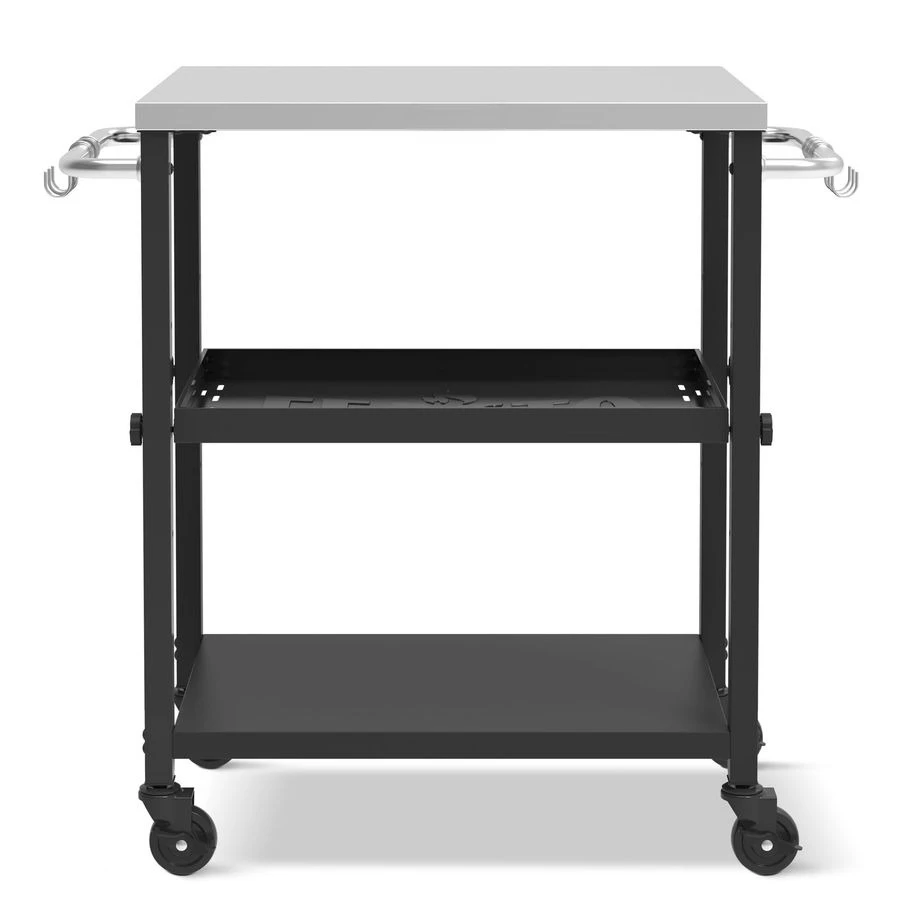 

Grill Table, Pizza Oven Stand with Shelf, Movable Pizza Oven Grill Cart, Grill for Outside, Outdoor Bar Cart with Wheels, Stainl