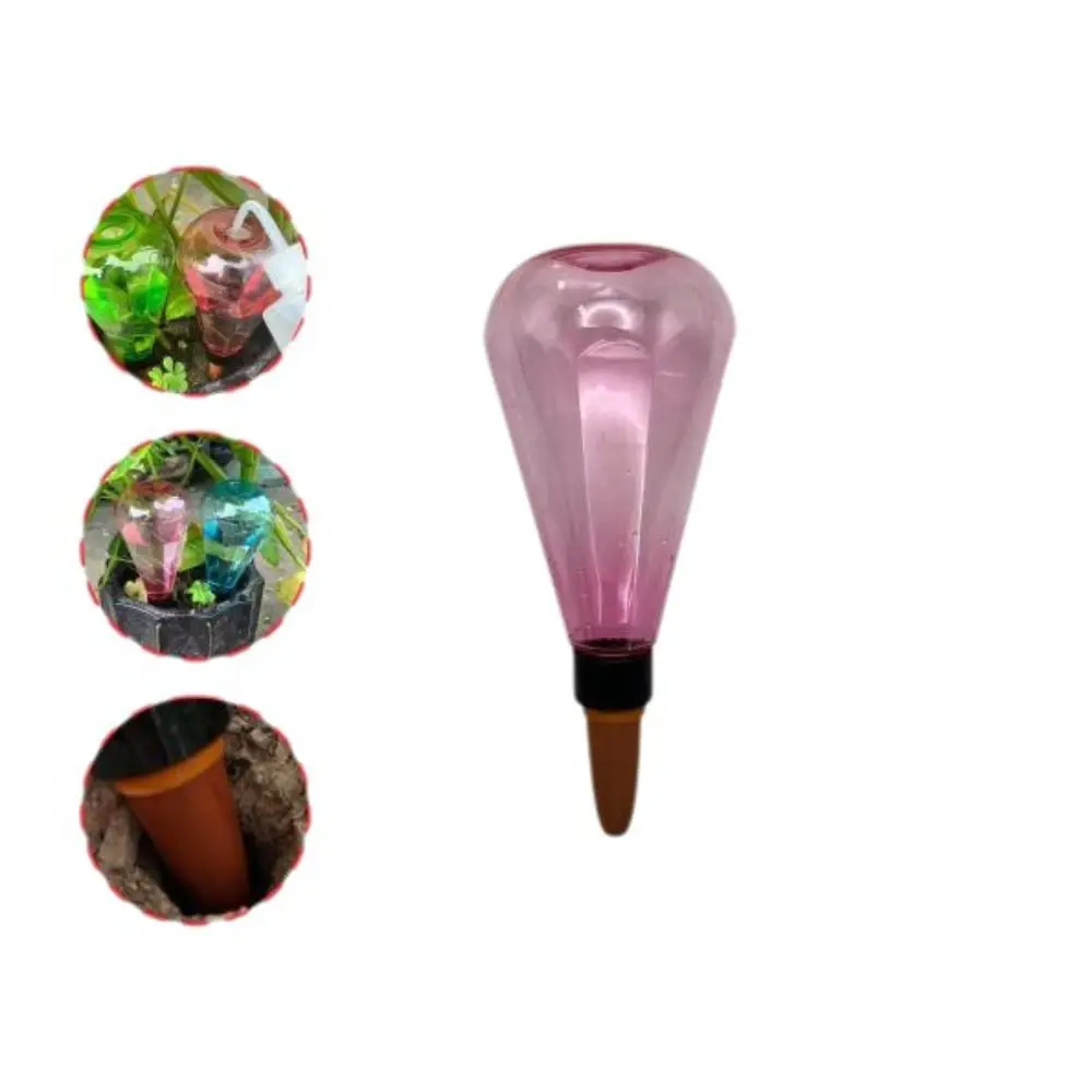 Slow Seepage Self Watering Plant Waterer Long Lasting Diamond Shape Plant Watering Spike Refillable Plastic Body