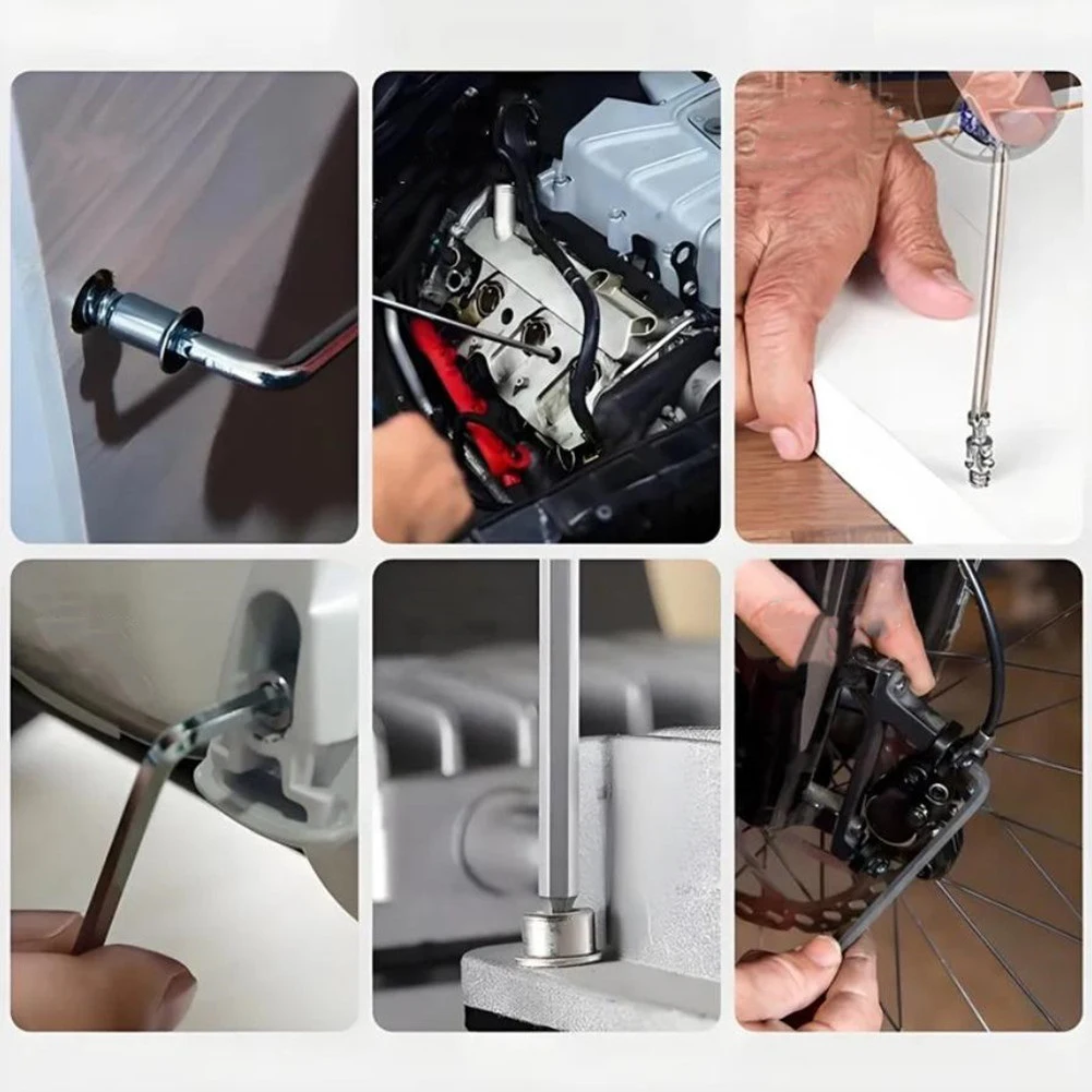 8pcs Metric L Type Hex Wrench Set Short Arm Design for Automotive and Household Repairs Heat Treated Steel for Long Use