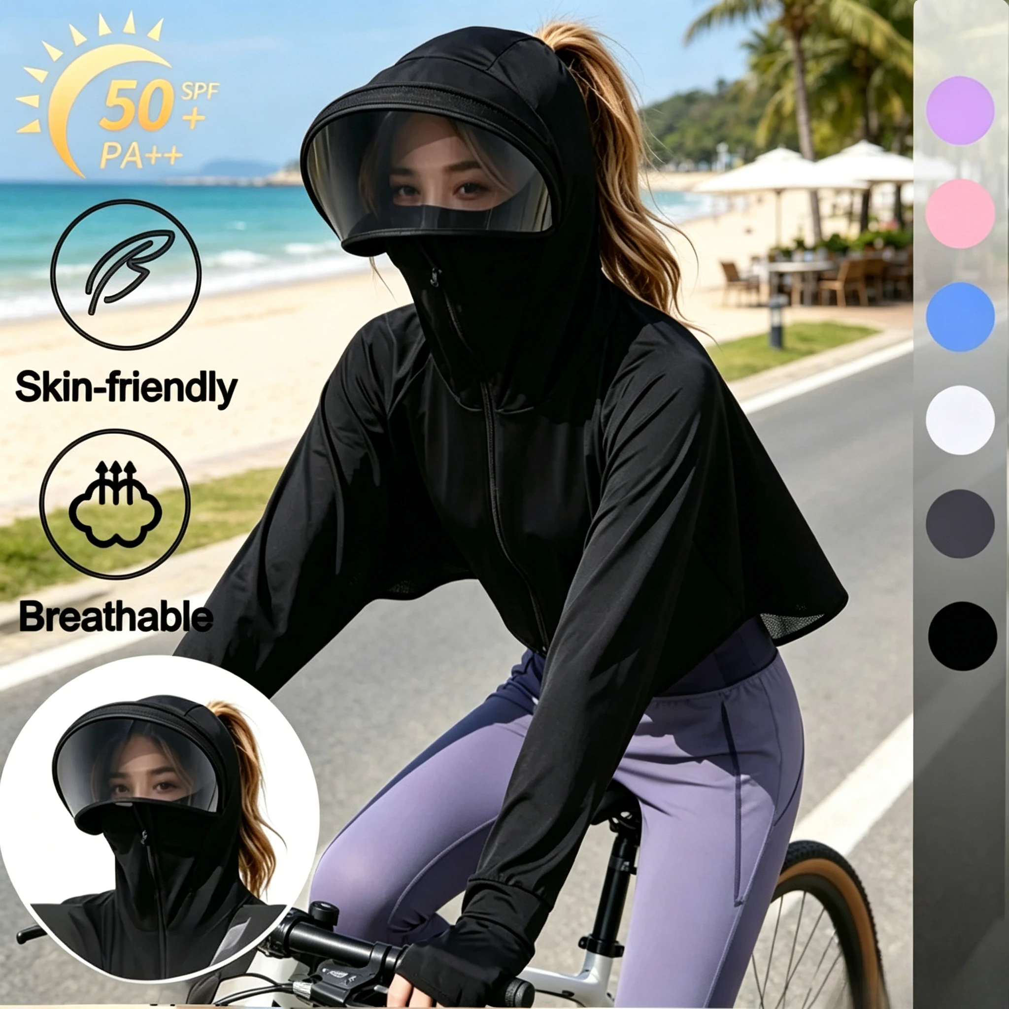 

UPF 50 Women Ponytail Sun Hat Cycling Anti UV Stay Dry Sunscreen Cap for Outdoor Beach Hiking Activities Hat Visor