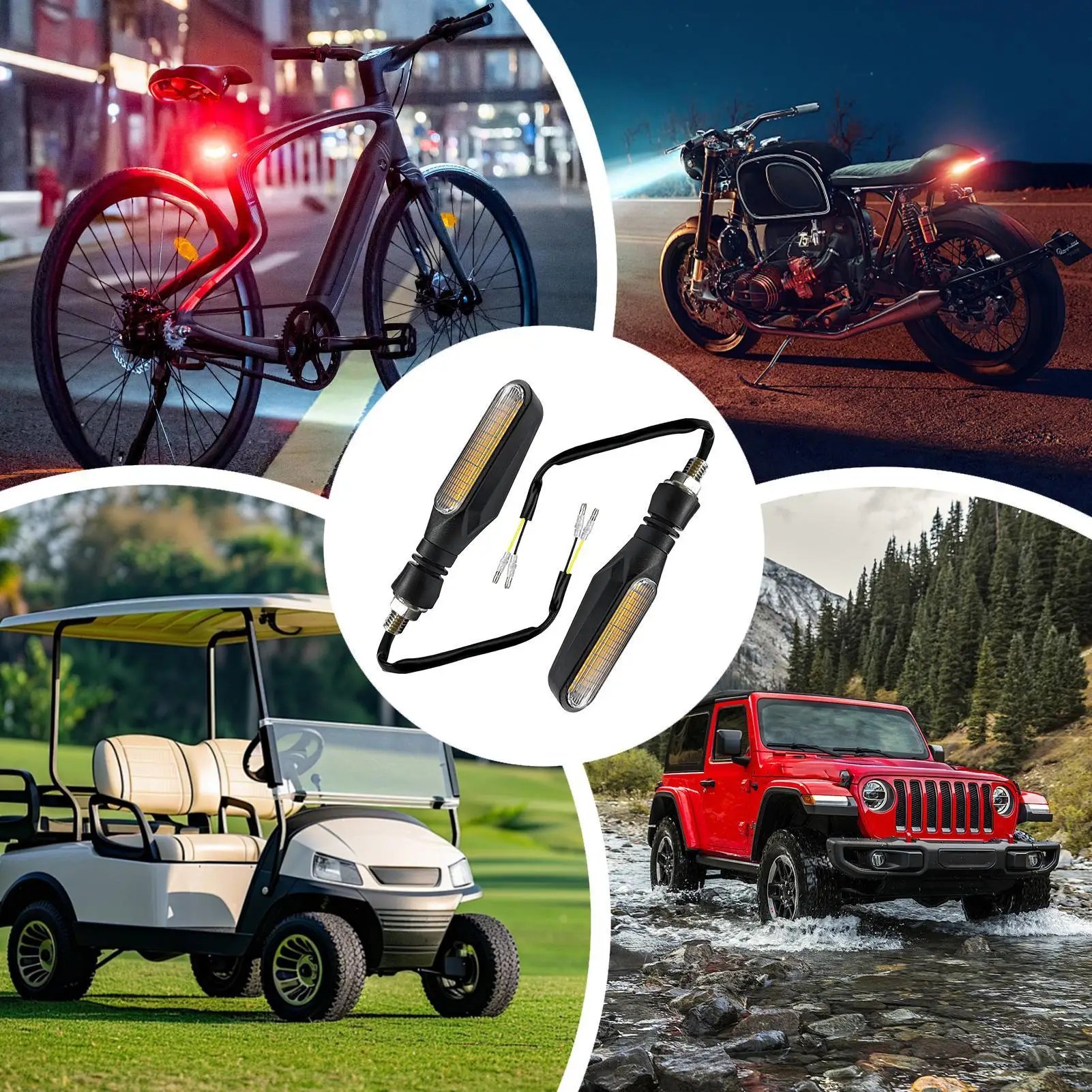 Bike Tail Light 2 Pieces LED Turn Signals Warning Lamp Waterproof Safety Light Enhances Visibility Night Riding Flashlight For
