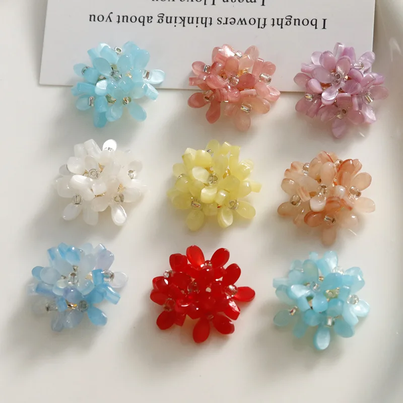 2pcs Sweet and Gentle Wind Lucky Clover Flower Cluster DIY Jewelry Accessories Beautiful Girl Earrings Earrings Material charms