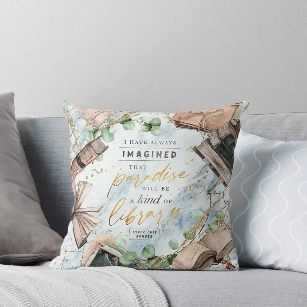 

Paradise library Throw Pillow Sofa Cushions Pillows Aesthetic bed pillows pillow