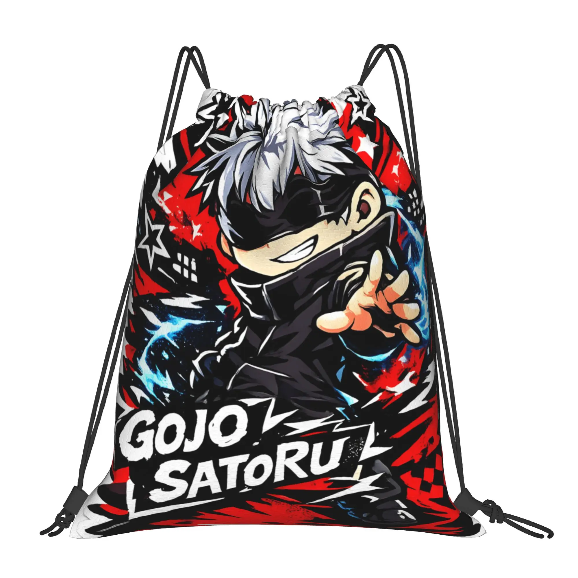 1 pc Satoru Gojo Anime Manage Jujutsu Kaisen Portable Hiking Drawstring Bags Storage Backpacks