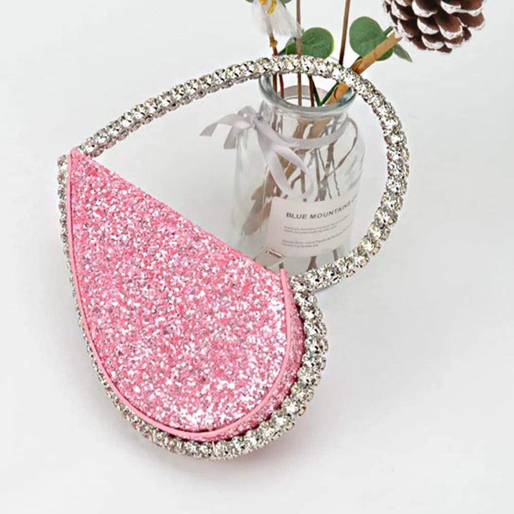 13 Colors Silver/Pink/Red Heart Shape Shiny Clutch Bags Crystal Ladies Party Dinner Diamond Purse Hard Women's Evening Clutches