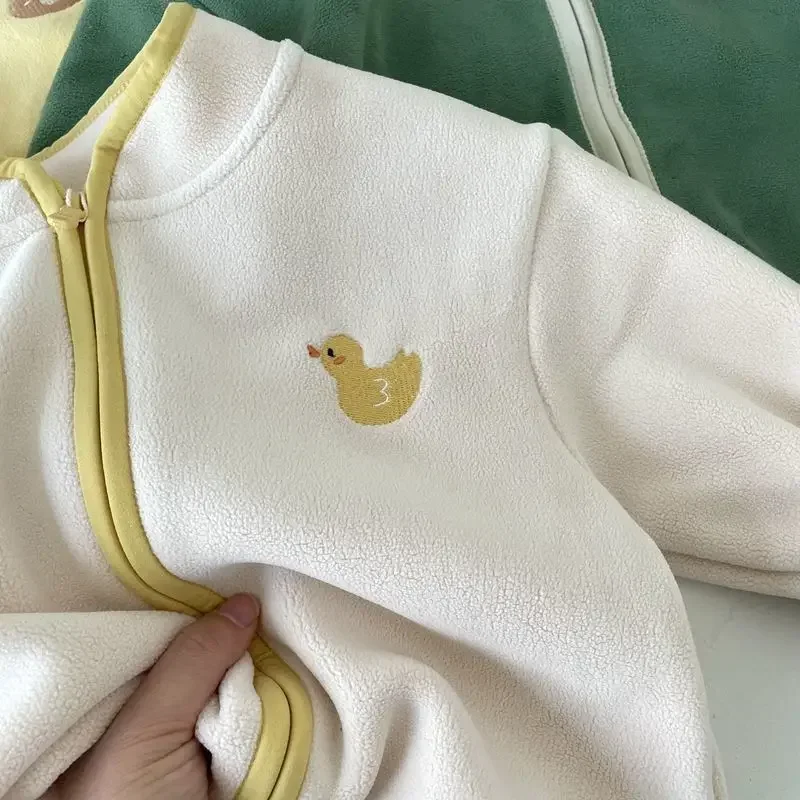2026 Neue Kinder-Fleecejacke für Mädchen und Jungen, Herbstmode, lässige Oberteile, Cardigan, antistatische Oberbekleidung, Outdoor, 1-6 Jahre – Detail 11