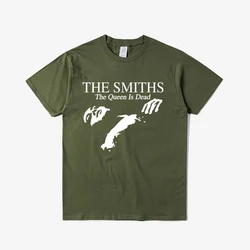 Bawełniana koszulka męska lato na szczycie kowalów królowa jest martwa koszulka, niezależna koszulka z lat 80., Morrissey większy rozmiar Homme army green Tee