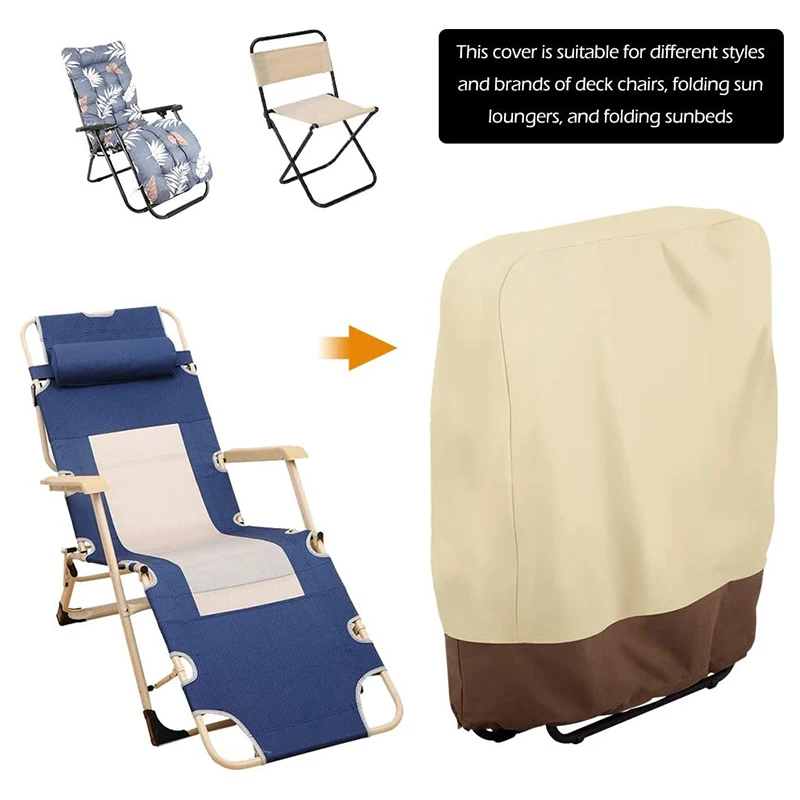 Outdoor Folding Deck Chair Cover Waterproof Balcony Outdoor Folding Deck Chair Garden Sunbathing Deck Chair Cover