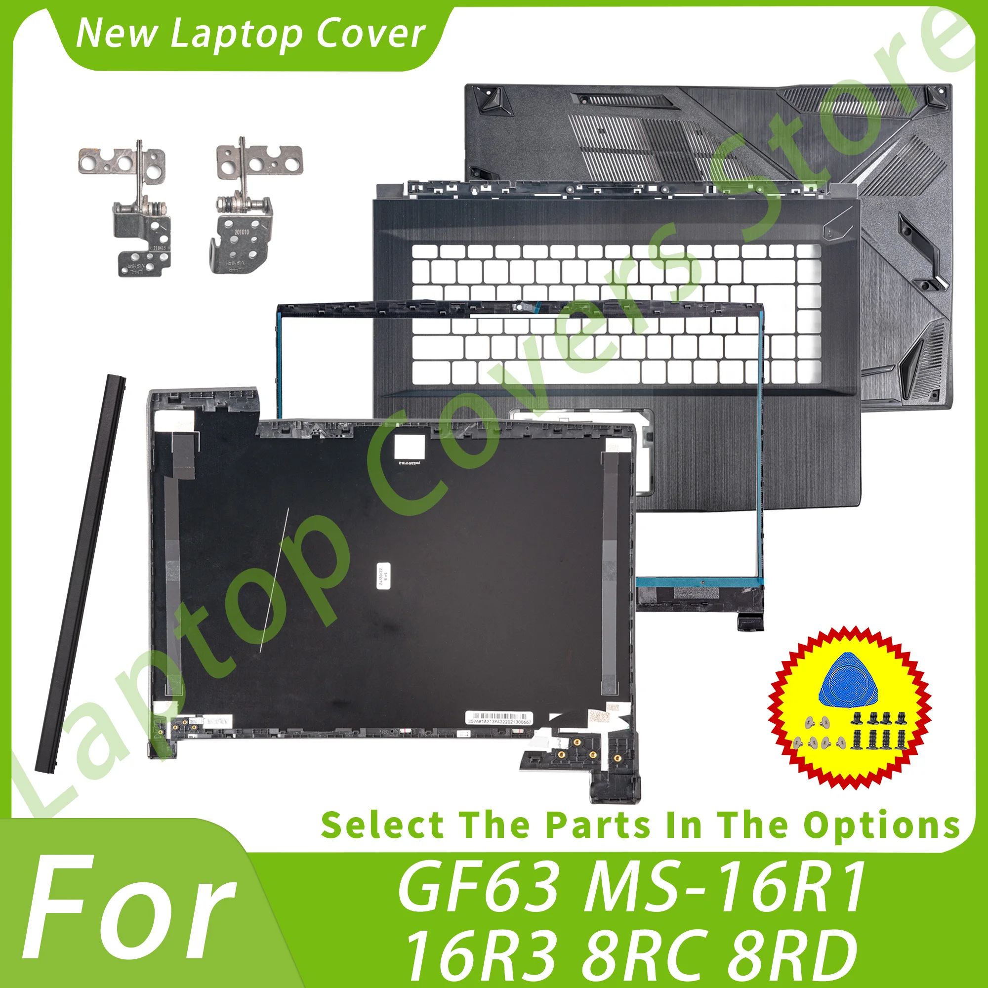 

Parts For GF63 MS-16R1/16R3 8RC 8RD WF65 LCD Back Cover Bezel Palmrest Bottom Lid Top Housing Case Replace