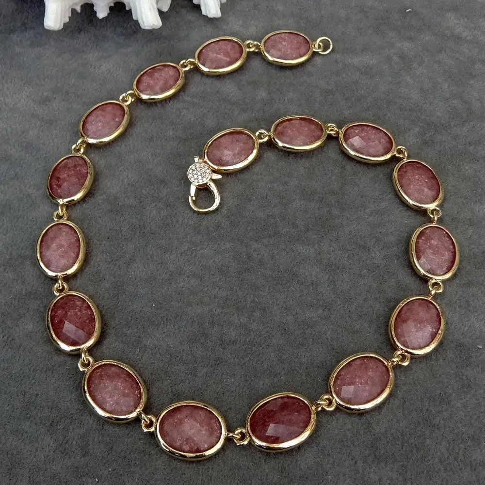 

KKGEM Natural 14x18mm Oval Shape Faceted Muscovite Necklace Bezel Set Women Jewelry Birthday Gift