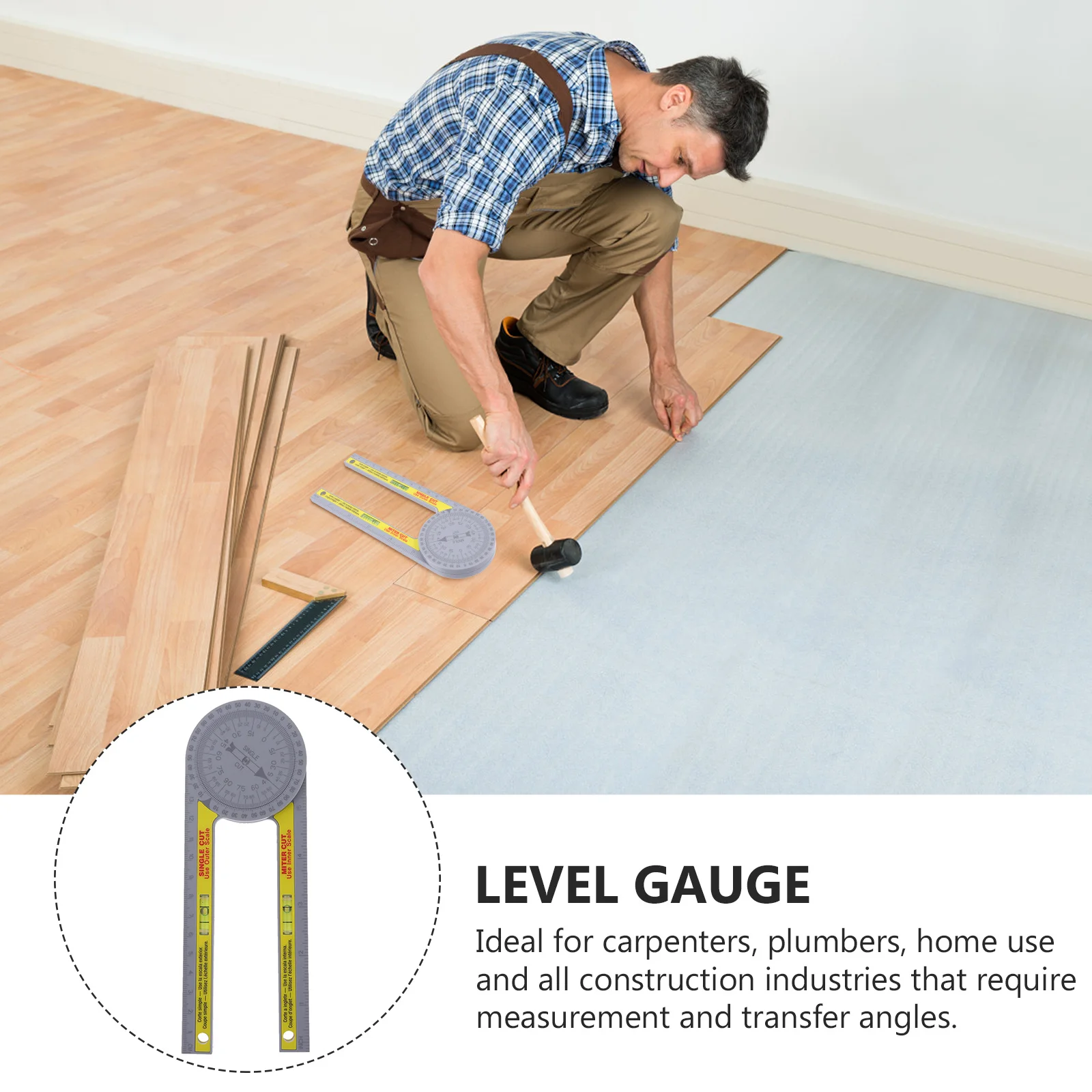 

Angle Measuring Ruler Miter Protractor for Woodworking Tools Compact Lightweight Carpenter Angle Finder for DIY Home