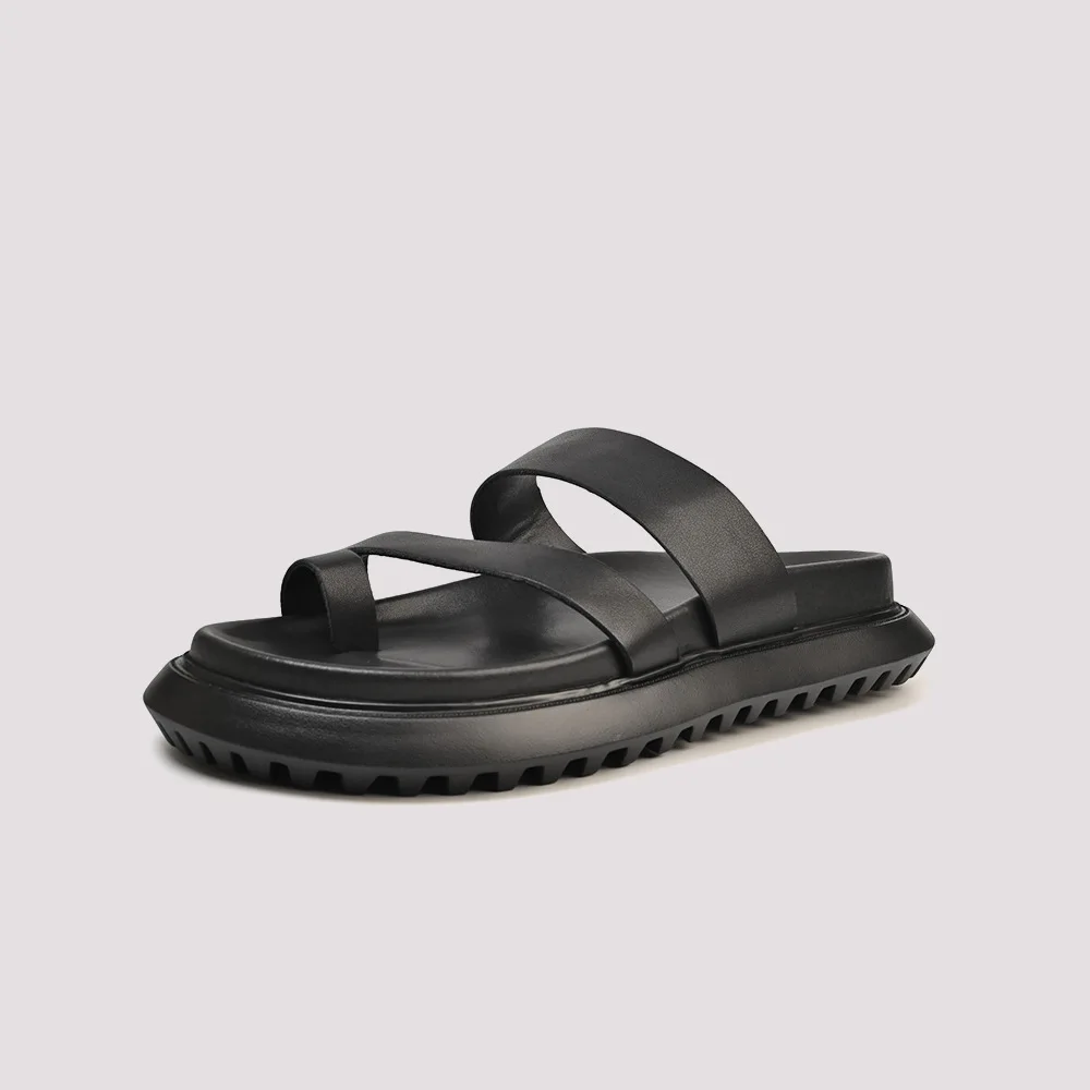

Flip-flops Shoes New Men Spring Summer High Quality Genuine Leather Leather Sandals for Men Men's Sandal Slippers British Retro