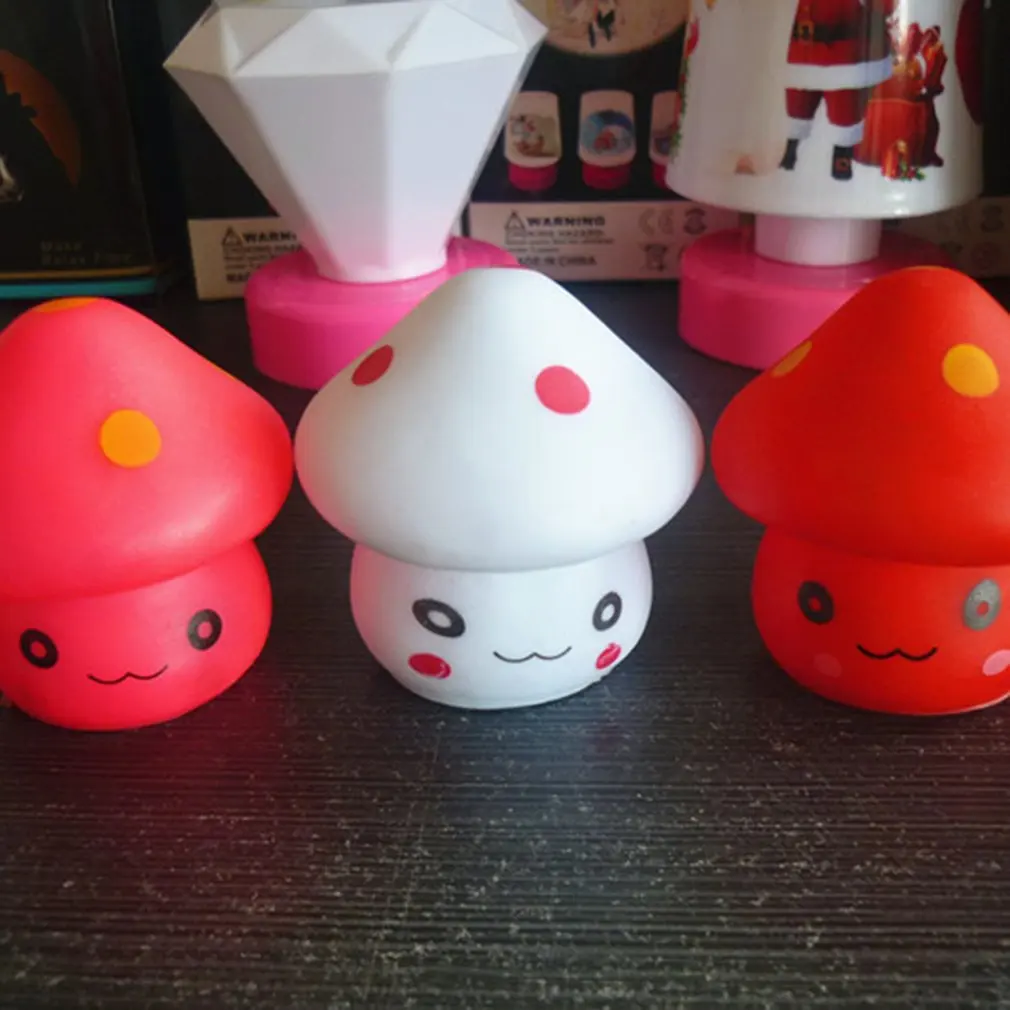New LED Bright Novelty Lamp 7-Color Changing Mini Lamp Night Light Romantic Mushroom Shape Exquisite Shell Light Cute Lamp Decor