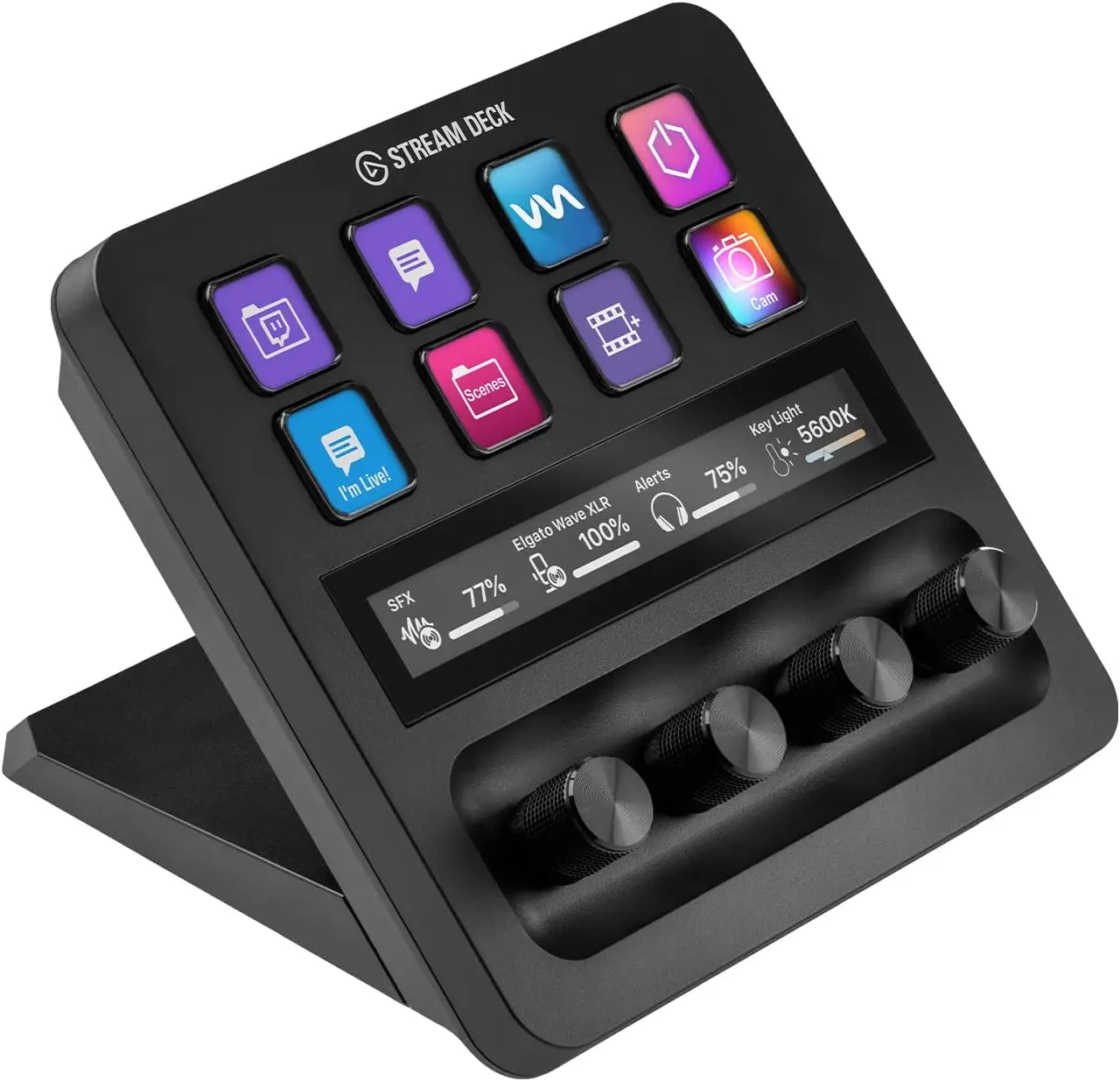 Stream Deck +, Audio Mixer, Production Console and Studio Controller for Content Creators, Streaming, Gaming, with custom